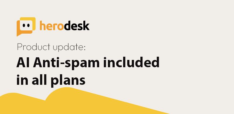 Herodesks annoncering af AI-antispam i alle abonnementer.