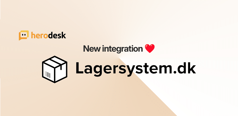 Herodesks annoncering af integrationen med Lagersystem.dk.