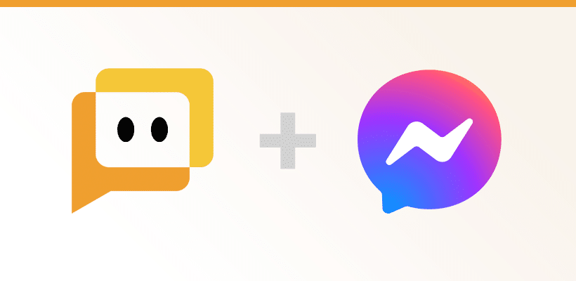 Herodesk- og Facebook Messenger-logoerne forbundet med et plustegn.