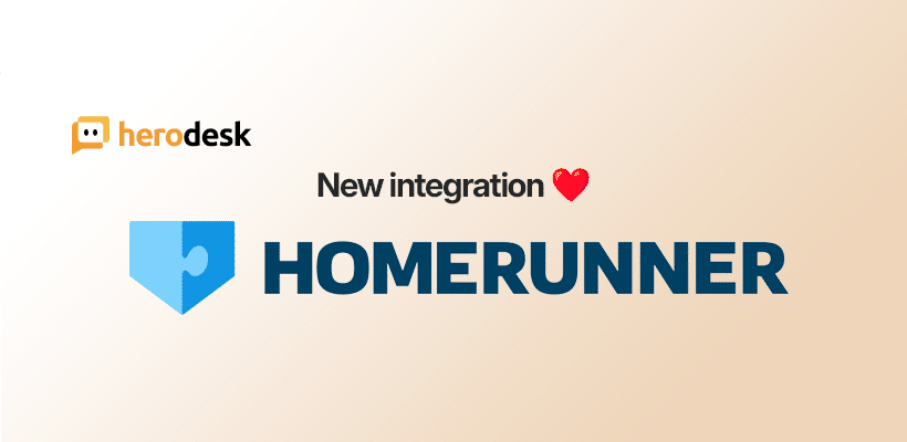 Herodesks annoncering af integrationen med Homerunner.