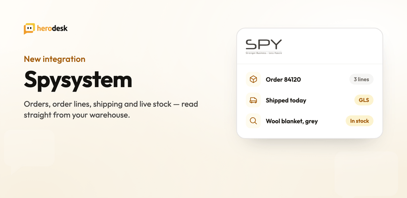 Herodesks annoncering af integrationen med Spysystem.