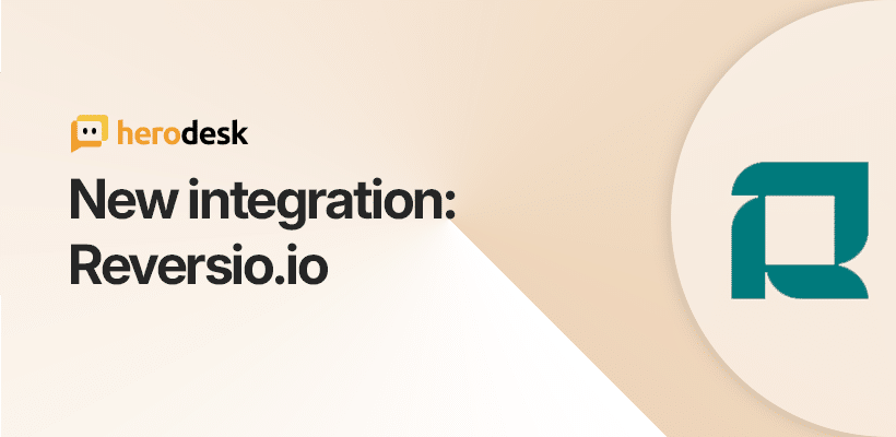 Herodesks annoncering af integrationen med Reversio.io.