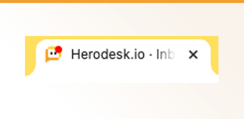 En browserfane med Herodesks indikator for en ny besked.