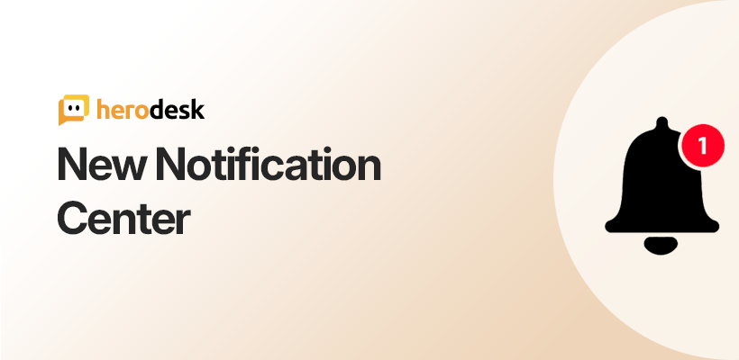 Herodesks annoncering af notifikationscenteret med en klokke og en ulæst-markering.